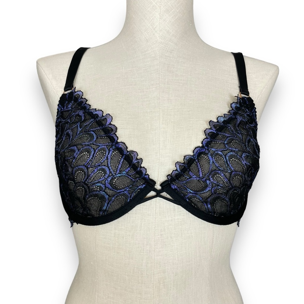 Savage X Fenty Bra Megan thee Stallion Starry Night Size 34DDD Black Blue Purple